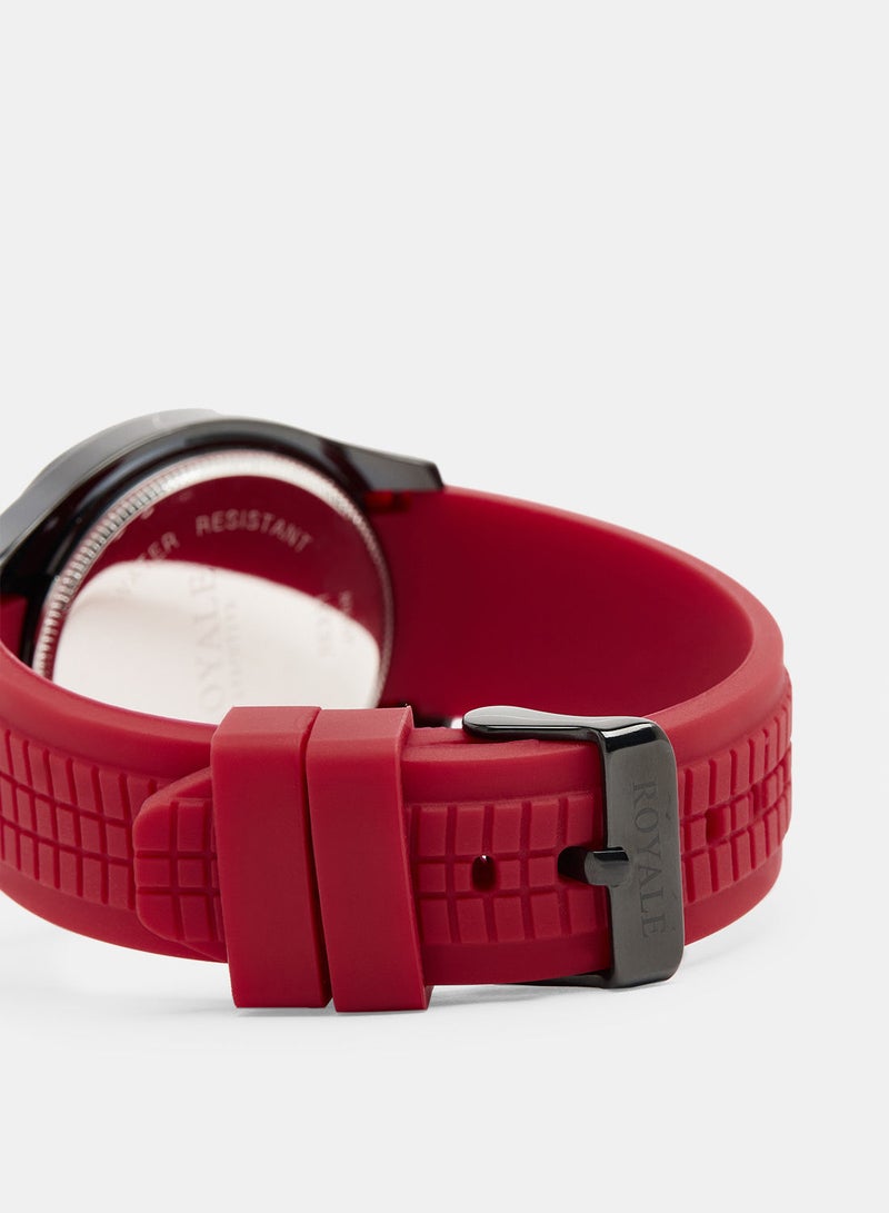 Royale Executive Men's Classic Rubber Strap Watch - Image 4