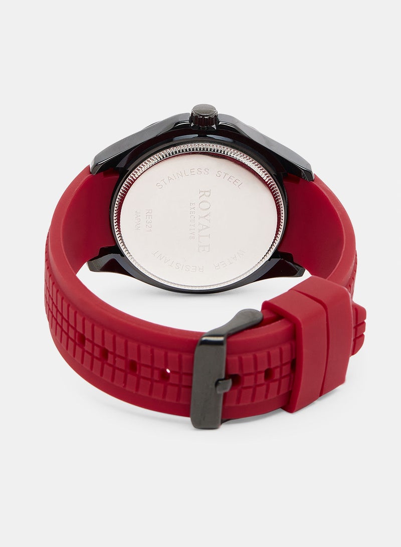 Royale Executive Men's Classic Rubber Strap Watch - Image 2