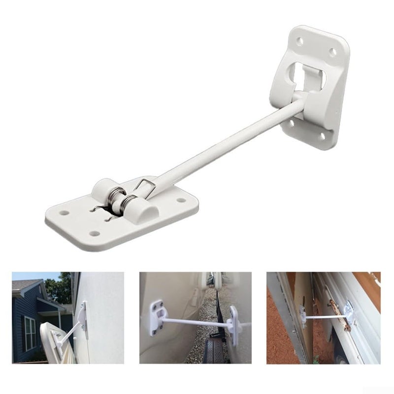 White Nylon T Shaped Door Stop Holder 71mm x 75mm for RV Caravan Boat Trailer - Image 3