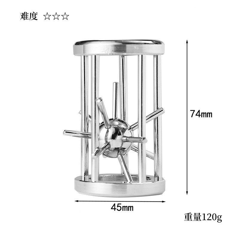 Unlock Unbuckle Intellectual Buckle Metal Luban Lock Children Student Space Hands-On Educational Decompression Toy Kong Ming Lock - Image 1
