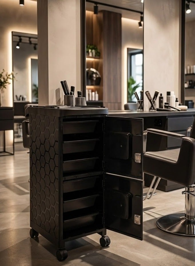 Globalstar Professional 2-Door Salon Trolley with Lock – Multi-Functional Hair Tool Storage Cart - Image 2