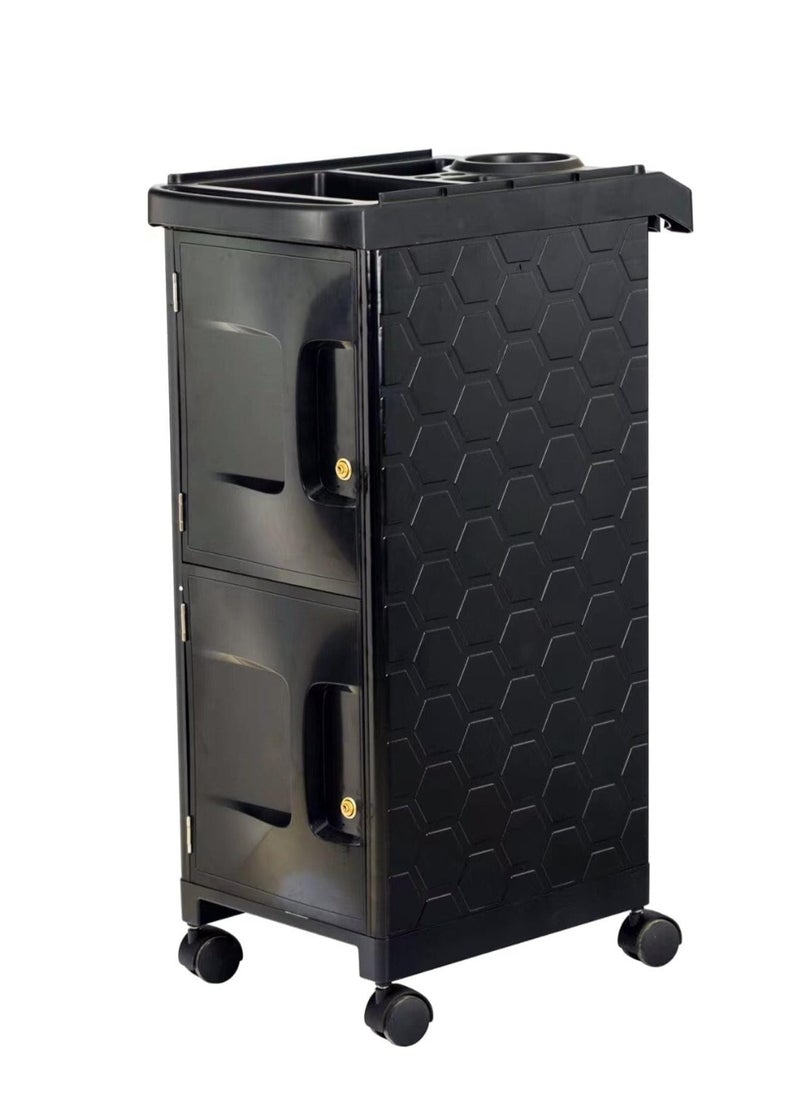 globalstar - Globalstar Professional 2-Door Salon Trolley with Lock – Multi-Functional Hair Tool Storage Cart - Image 1