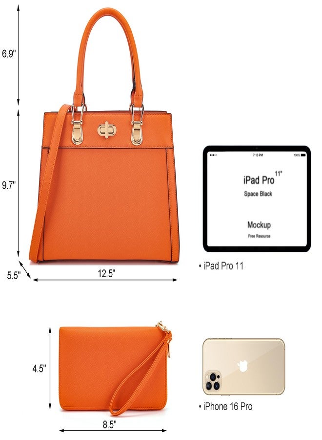 Soperwillton Purse Set Women Tote Handbag Shoulder Bag Top Handle Satchel Work Bag Crossbody Matching Wallet 2pcs - Image 5