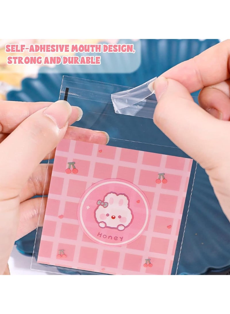 عام **أكياس بسكويت لطيفة، أكياس شفافة للبسكويت والمخبوزات، هدايا، تغليف الحلوى البلاستيكية الفردية، ذات لاصق ذاتي من OPP. تأتي العبوة بـ 100 كيس. مثالية لتغليف البسكويت، الحلويات، والمخبوزات، وتزيينها.** - Image 4