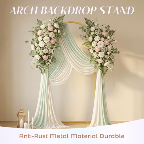 Toolterritary 6.6 FT Wedding Arch Backdrop Stand, Stable Heavy Duty Metal Wedding Arch Frame for Ceremony, Reinforced Balloon Arch Stand for Birthday Party & Baby Shower, Gold - Image 3