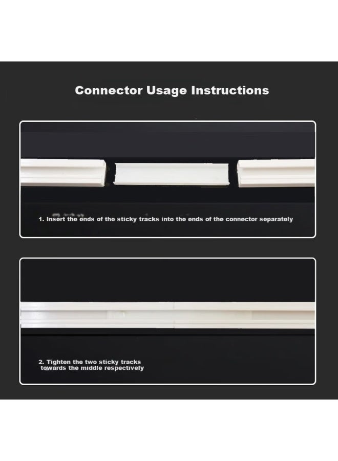 Mingju Curtain Adhesive Track No Punching Floating Window Door Curtain Parion Slide Track Top-mounted Side-mounted Ultra-thin Single Track White 1.5m - Image 4