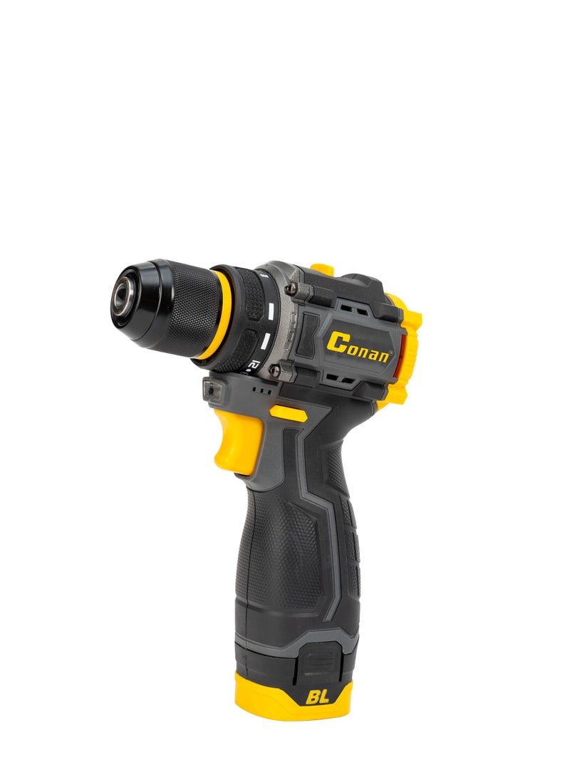 Conan Professional 12V Cordless Drill by Conan – Brushless Motor with 2 Batteries & Quick Charger – Ideal for DIY and Industrial Use - Image 1