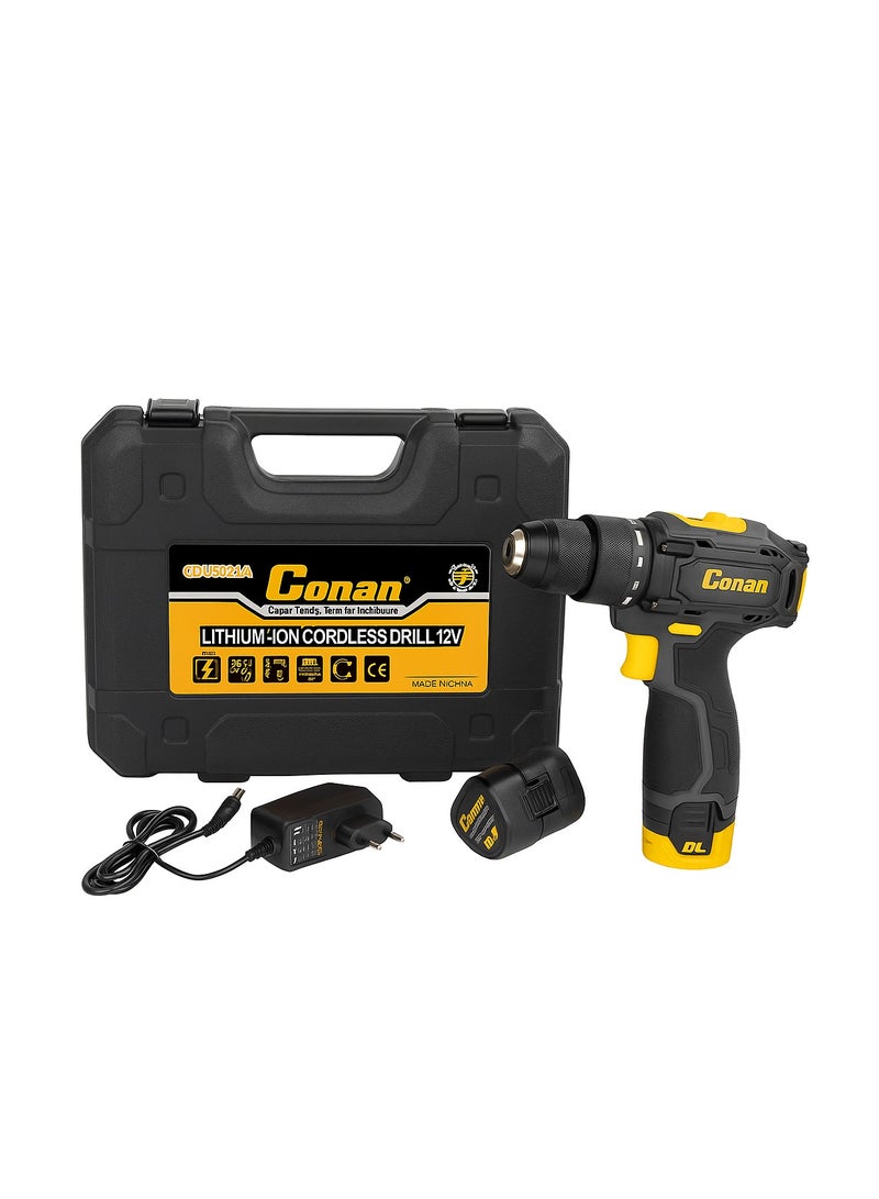 Conan Professional 12V Cordless Drill by Conan – Brushless Motor with 2 Batteries & Quick Charger – Ideal for DIY and Industrial Use - Image 3