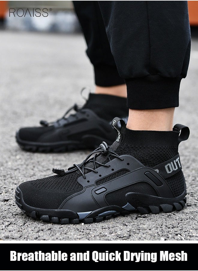 Mens High Top Water Shoes Breathable Hiking Shoes Quick Drying Sports Aqua Barefoot Shoes Anti-Slip Climbing Shoes Outdoor Fishing Shoes Fashion Men's Shoes Colorblock Sneakers