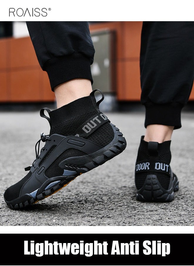 Mens High Top Water Shoes Breathable Hiking Shoes Quick Drying Sports Aqua Barefoot Shoes Anti-Slip Climbing Shoes Outdoor Fishing Shoes Fashion Men's Shoes Colorblock Sneakers