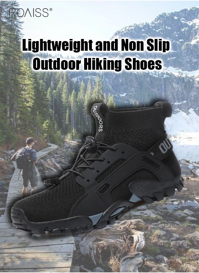 Mens High Top Water Shoes Breathable Hiking Shoes Quick Drying Sports Aqua Barefoot Shoes Anti-Slip Climbing Shoes Outdoor Fishing Shoes Fashion Men's Shoes Colorblock Sneakers