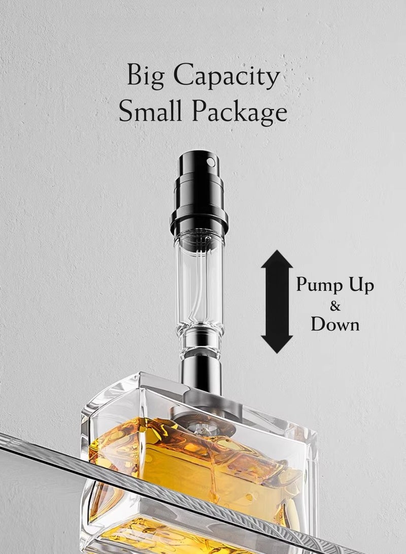 2PCS 5ml Refillable Perfume Atomizer Set – Bottom-Fill Spray Bottles with Adapters | Pocket Size (3.46in x 0.75in) | Matte Black & Stardust Grey | Leakproof, Travel-Friendly  - Image 2