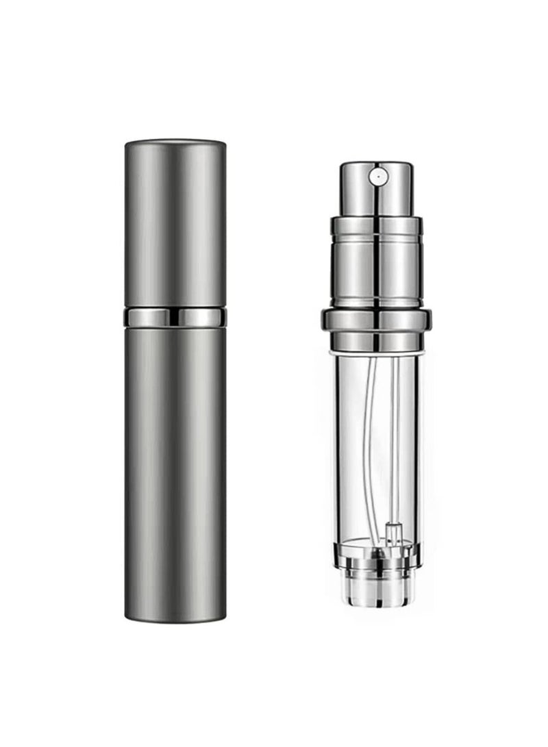 2PCS 5ml Refillable Perfume Atomizer Set – Bottom-Fill Spray Bottles with Adapters | Pocket Size (3.46in x 0.75in) | Matte Black & Stardust Grey | Leakproof, Travel-Friendly  - Image 5