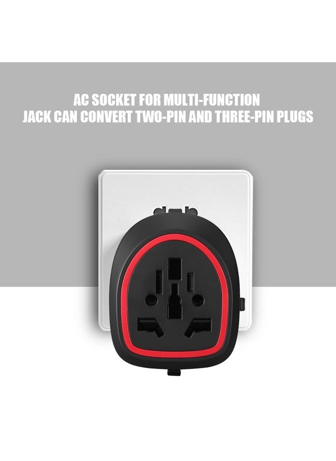 Thoraya 150 Countries Universal Charger Plug Travel Socket Global Power Adapter Converter Black and Red  - Image 2