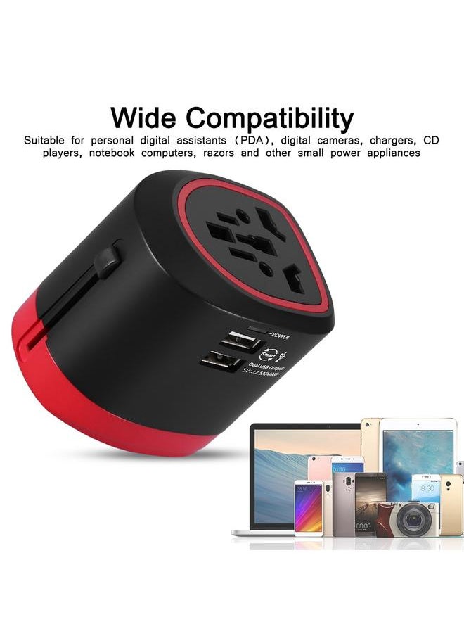 Thoraya 150 Countries Universal Charger Plug Travel Socket Global Power Adapter Converter Black and Red  - Image 5