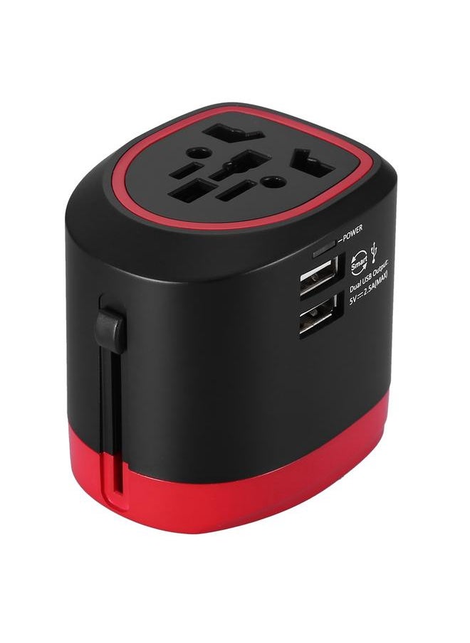 Thoraya 150 Countries Universal Charger Plug Travel Socket Global Power Adapter Converter Black and Red  - Image 1