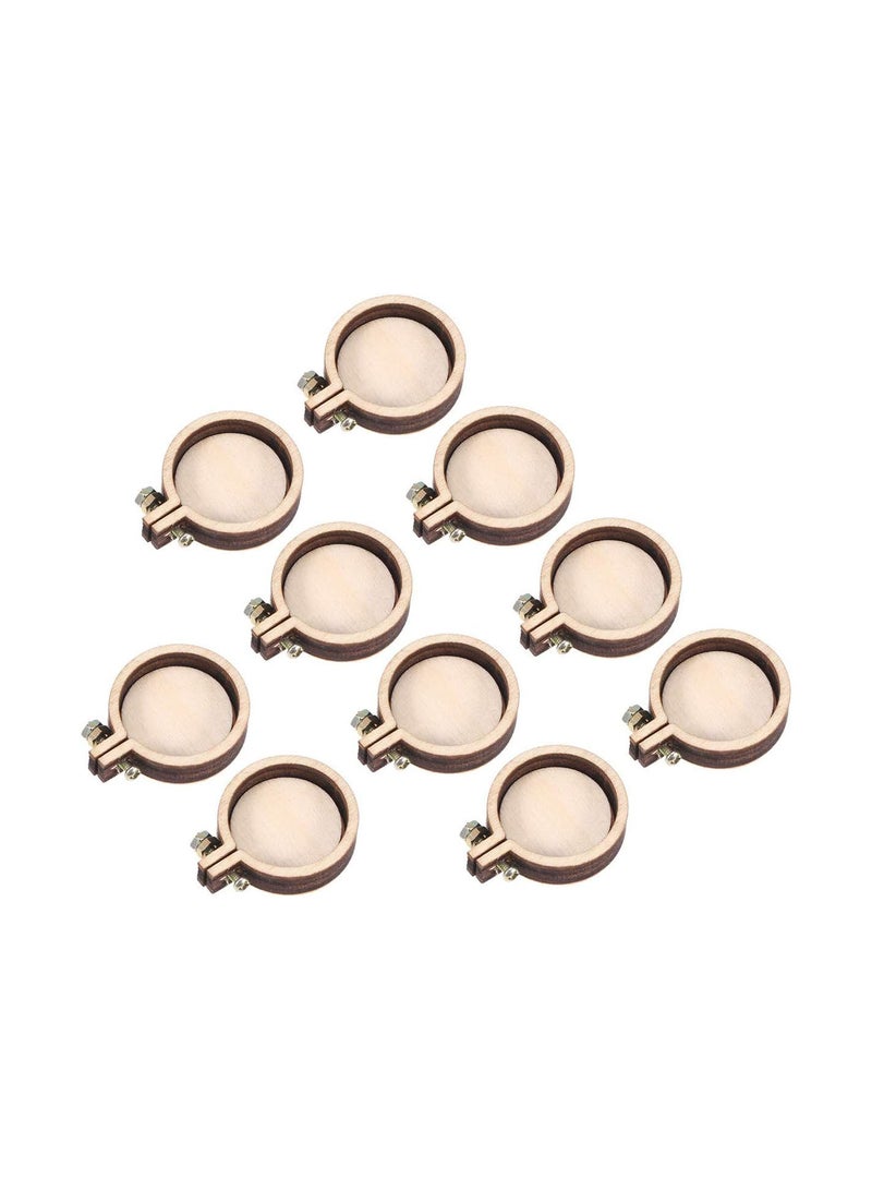 GGOOT 10pcs DIY Wooden Cross Stitch Hoop Mini Ring Embroidery Circle Sewing Frame  - Image 2