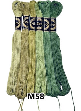 Airo Muline Etamine Cotton Embroidery Thread Thread 6 Piece Set 