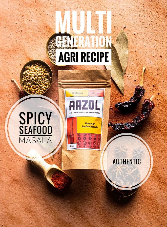 Aazol Fiery Fish Masala: Aagri Masala - 100g | Authentic Masala Powder | NO Adulteration | Hand Pounded | Spicy - Image 3