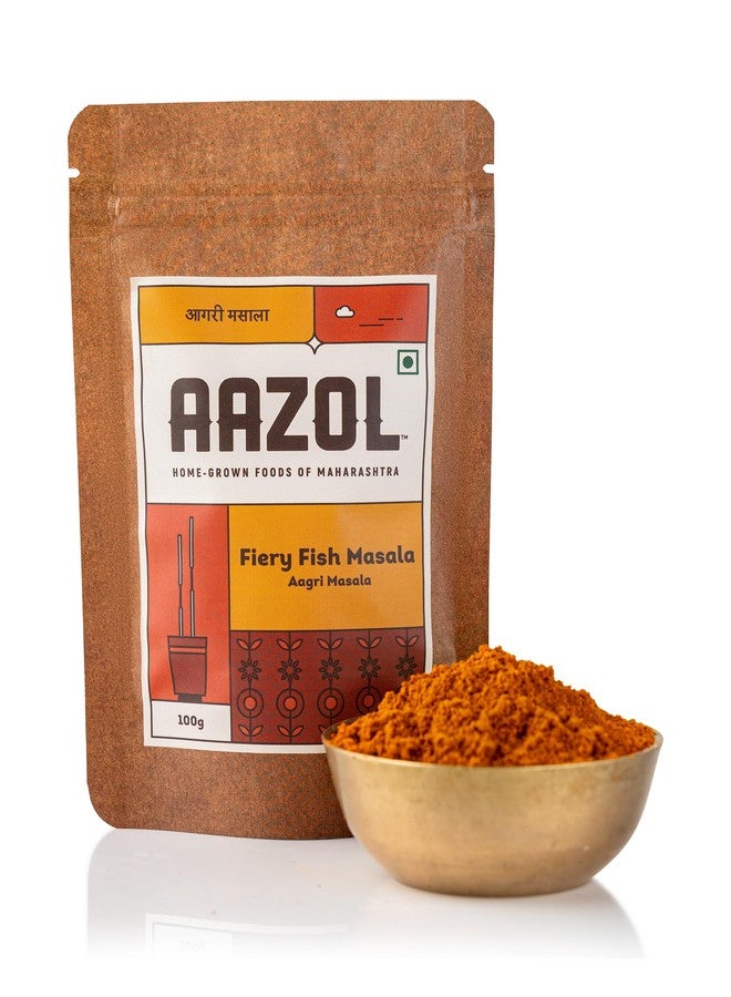 Aazol Fiery Fish Masala: Aagri Masala - 100g | Authentic Masala Powder | NO Adulteration | Hand Pounded | Spicy - Image 1