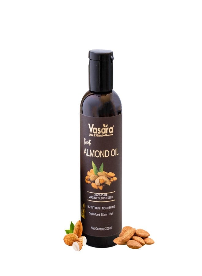 Vasara Cold Pressed Sweet Almond Oil 200ml | Badam ka Tel | For Skin, Hair Growth, Baby Massage | Pure & Natural | Virgin Grade - Image 1