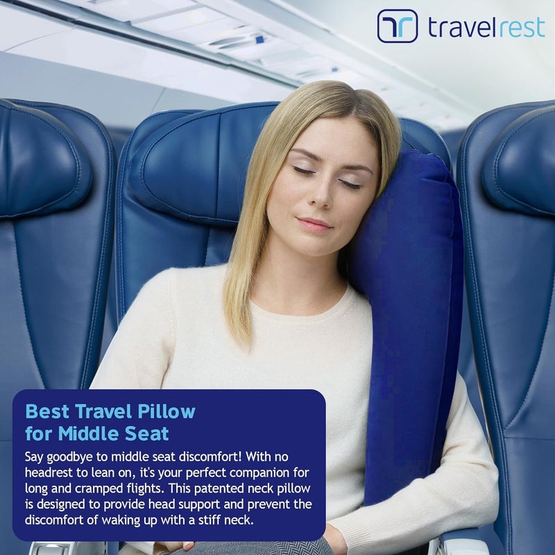 Travelrest Ultimate Travel Pillow & Neck Pillow - Inflatable Support for Airplane, Car, and More - Image 3