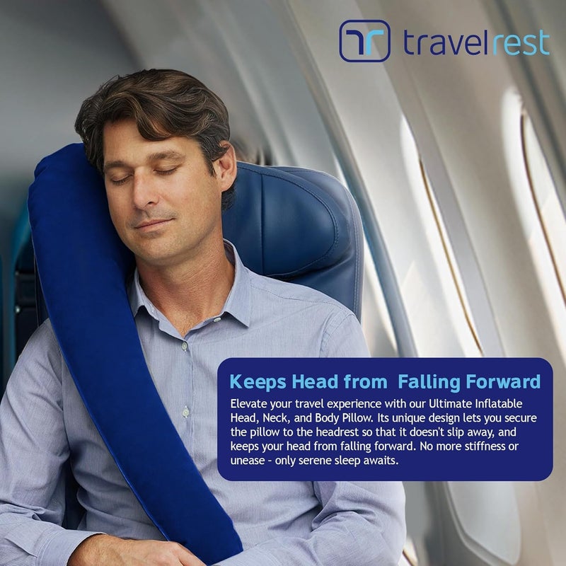 Travelrest Ultimate Travel Pillow & Neck Pillow - Inflatable Support for Airplane, Car, and More - Image 2