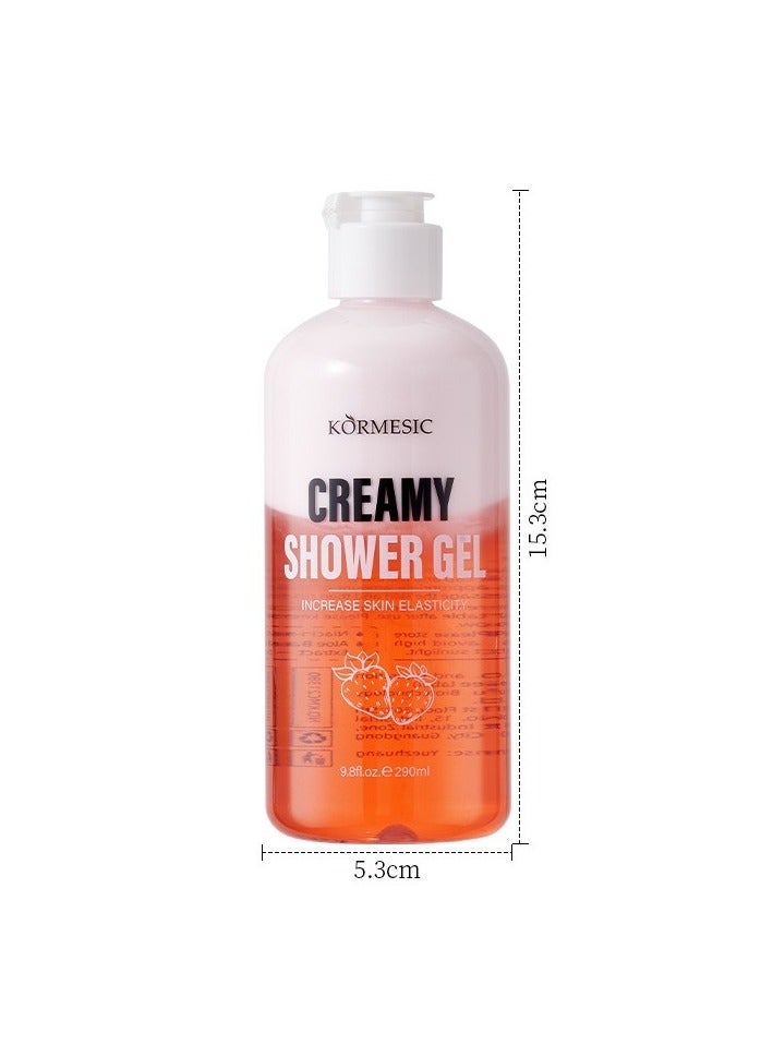 Kormesic غسول الجسم رغوة حليب الفراولة 290 مل-كريمي وحلو - Image 2