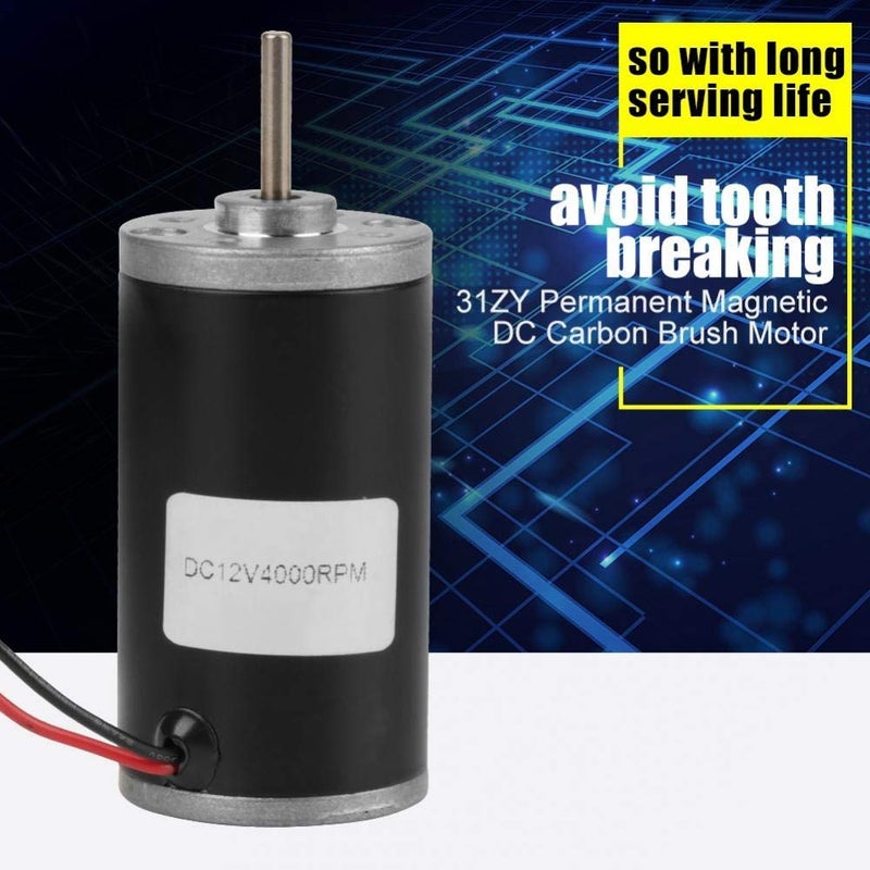 Hilitand محركات المغناطيس الدائم، 31ZY 12V 3500-8000RPM عالية السرعة CW/CCW محرك مغناطيسي دائم DC لتوليد الطاقة DIY (12V 4000RPM) - Image 2
