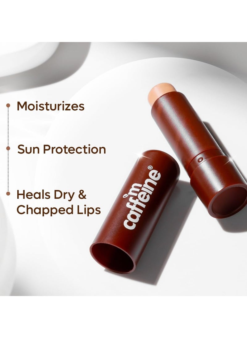 إم كافيين بلسم شوكو للشفاه بعامل حماية من الشمس بعامل حماية من الشمس +20 للشفاه الجافة والمتشققة | ترطيب الشفاه على مدار 24 ساعة | زبدة الكاكاو والكافيين للنساء والرجال، 1 عدة، بيج - Image 5