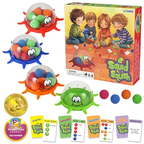 Funwares Colorful Squid Squish FastPaced Floor Game for Kids Interactive Learning HandEye Coordination Counting and Color Game Active Play 24 Players Ages 48 - Image 1