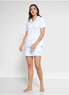 Disney Stitch Jersey Shirt & Short Pj Set  - Image 5