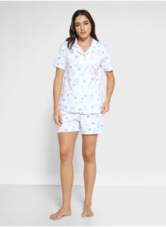 Disney Stitch Jersey Shirt & Short Pj Set  - Image 1