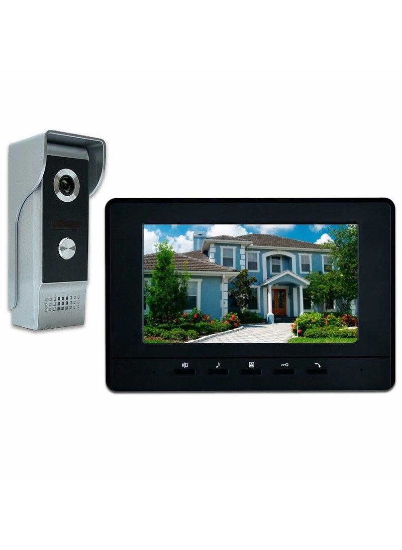 Generic - Wired Video Doorbell Phone, 7 inch Video Intercom Monitor Door phone System, Wired Video Door Phone HD Camera Kits Support Unlock, Monitoring, Dual-Way Intercom for Villa House Office Apartment - Image 1