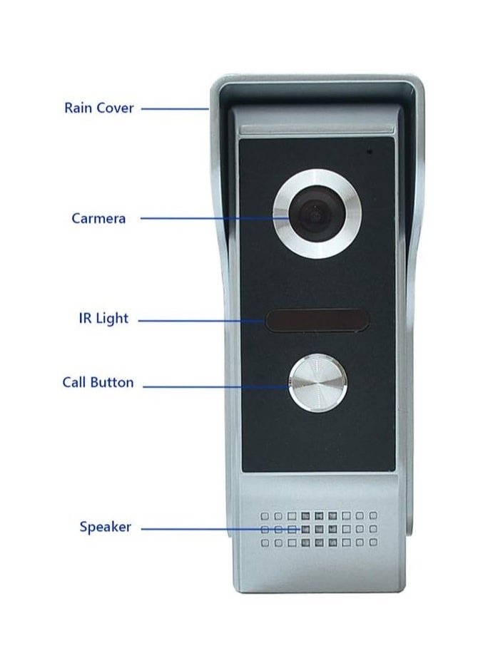 Generic - Wired Video Doorbell Phone, 7 inch Video Intercom Monitor Door phone System, Wired Video Door Phone HD Camera Kits Support Unlock, Monitoring, Dual-Way Intercom for Villa House Office Apartment - Image 1