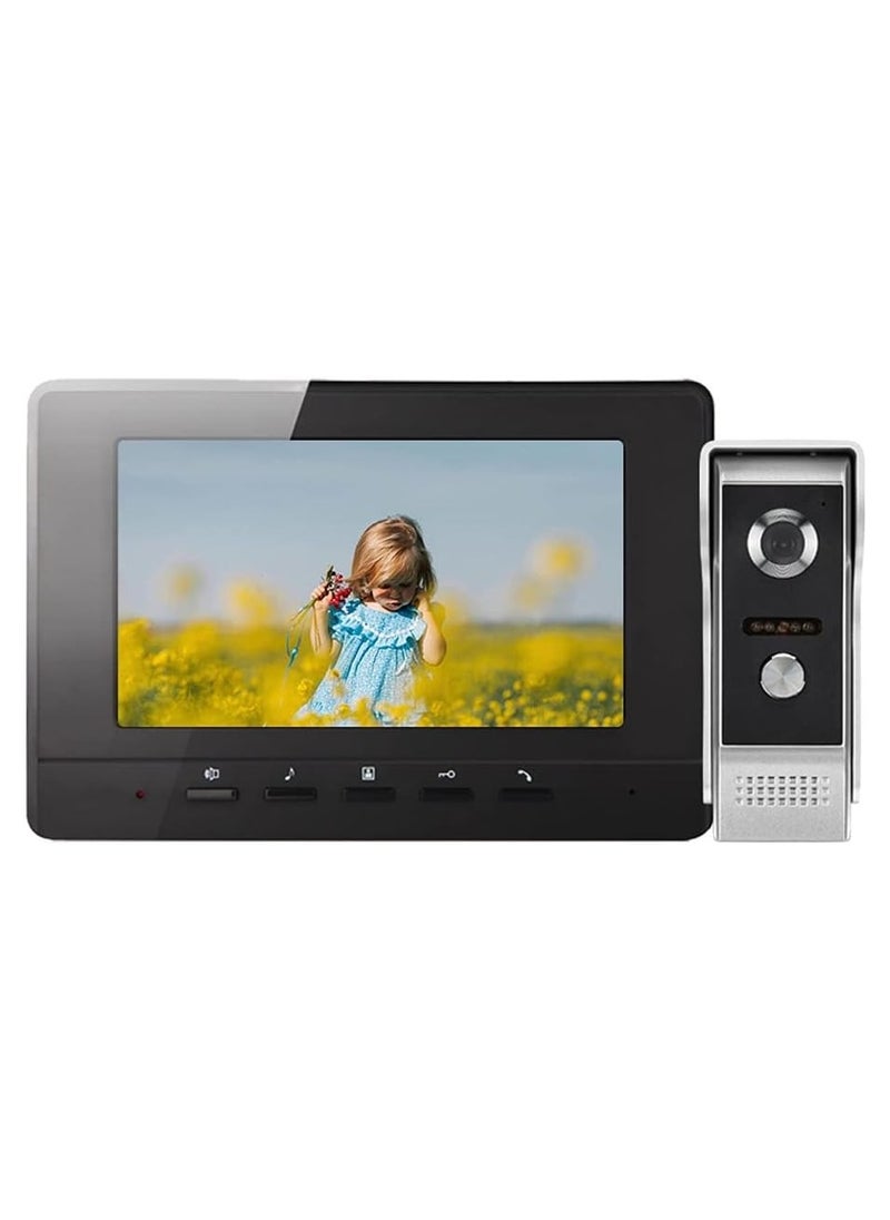 Generic - Wired Video Doorbell Phone, 7 inch Video Intercom Monitor Door phone System, Wired Video Door Phone HD Camera Kits Support Unlock, Monitoring, Dual-Way Intercom for Villa House Office Apartment - Image 1