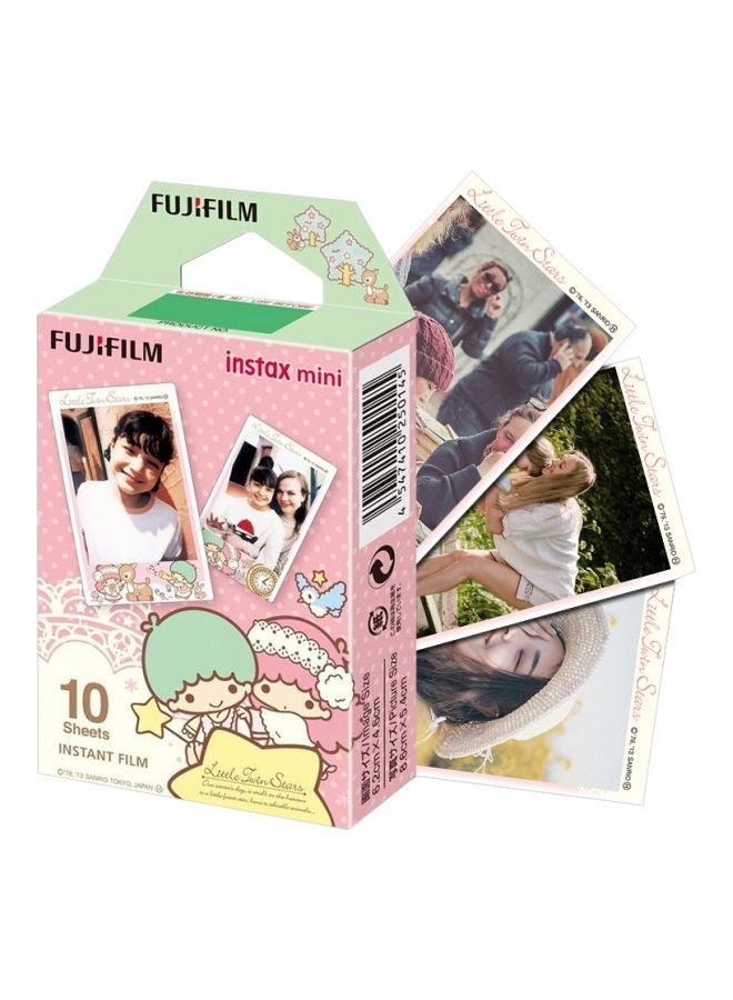 FUJIFILM Pack Of 10 Instant Film Photo Paper White/Pink/Brown - Image 1
