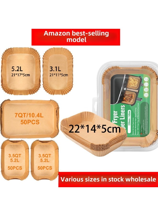 The Air Fryer Special Paper 5l Special Paper For Rectangular Air Fryer Paper Double Pot 10.4L 5.2L-Specifications:50 Sheets Of Round 16cm Blister Box  - Image 2