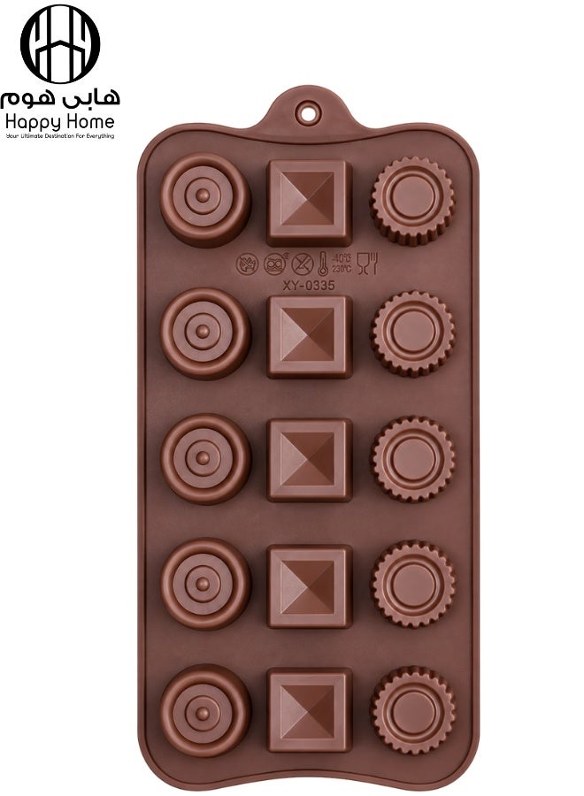 Happy Home 4-Piece Silicone Mold Set, 22 × 11 cm Each, with 73 Total Cavities, Flexible Reusable Molds for Chocolate, Candy, Jelly, Ice Cubes, Fudge, Frozen Yogurt, Individual Dessert Bites, Cake Decorations, Cupcake Toppers, Birthday Treats, Party Sweets and Homemade Desserts – Brown - Image 3
