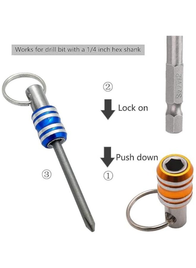 JZS Bit Holder 1/4 inch Hex Shank Screwdriver Bits Holder Extension Bar Keychain Screw Adapter Drill Change Hand-held Screwdrivers Drill Bits Holder Portable (5PCS) - Image 4