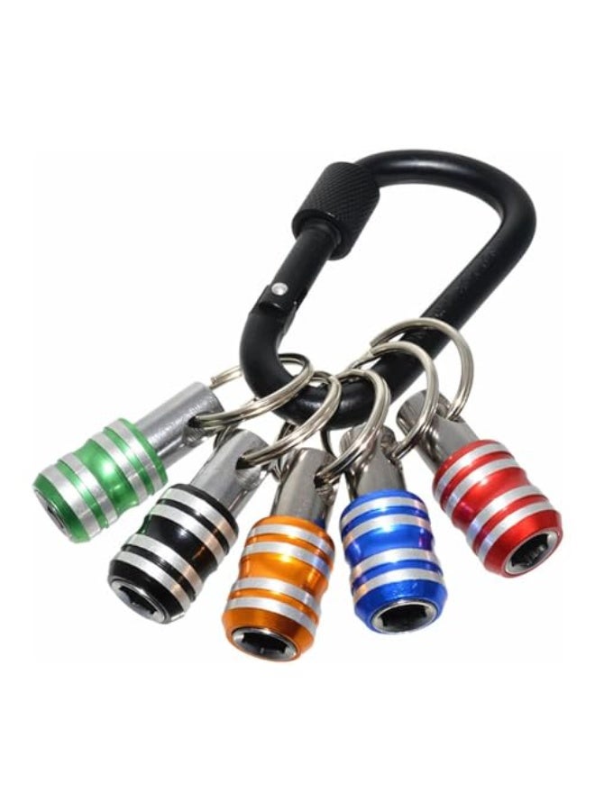 JZS Bit Holder 1/4 inch Hex Shank Screwdriver Bits Holder Extension Bar Keychain Screw Adapter Drill Change Hand-held Screwdrivers Drill Bits Holder Portable (5PCS) - Image 1