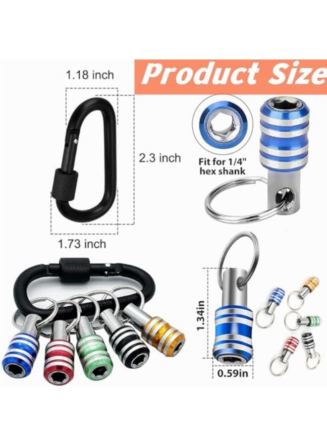 JZS Bit Holder 1/4 inch Hex Shank Screwdriver Bits Holder Extension Bar Keychain Screw Adapter Drill Change Hand-held Screwdrivers Drill Bits Holder Portable (5PCS) - Image 2