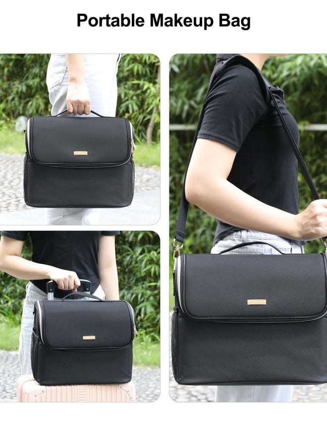 TANTO Makeup Train Case Large Makeup Bag Travel Cosmetic Bag Professional Makeup Artist Bag Large Capacity Makeup Box with 2 Clear Bag and Adjustable Divider - Image 5