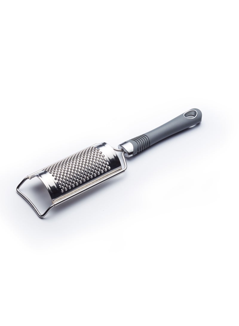 KitchenCraft Stainless Steel Soft Grip Handled Curved Grater, Hang Tagged - Image 1