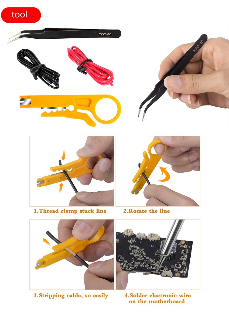 Soldering Iron Kit, 90W Adjustable Temperature Soldering-Iron Gun Kit Welding Tool with 5 Soldering Tips, Desoldering Pump, Tin Wire Tube, Soldering Iron Stand, Tweezers - pzsku/Z9898FAE5C17024AAB858Z/45/_/1719291261/d00f2be5-2747-4d2a-9a93-3b381cc4c4d6