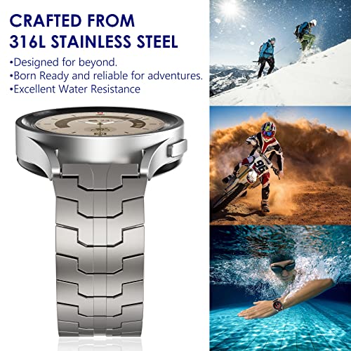 WINGLE Metal Bands for Samsung Galaxy Watch 7 6 5 4 Band Watch 6 Classic/5 Pro/4 Classic/FE Band Men 47mm 43mm 46mm 42mm 45mm 44mm 40mm, 20mm Stainless Steel Bands Galaxy Watch 3 41mm, Titanium - Image 5