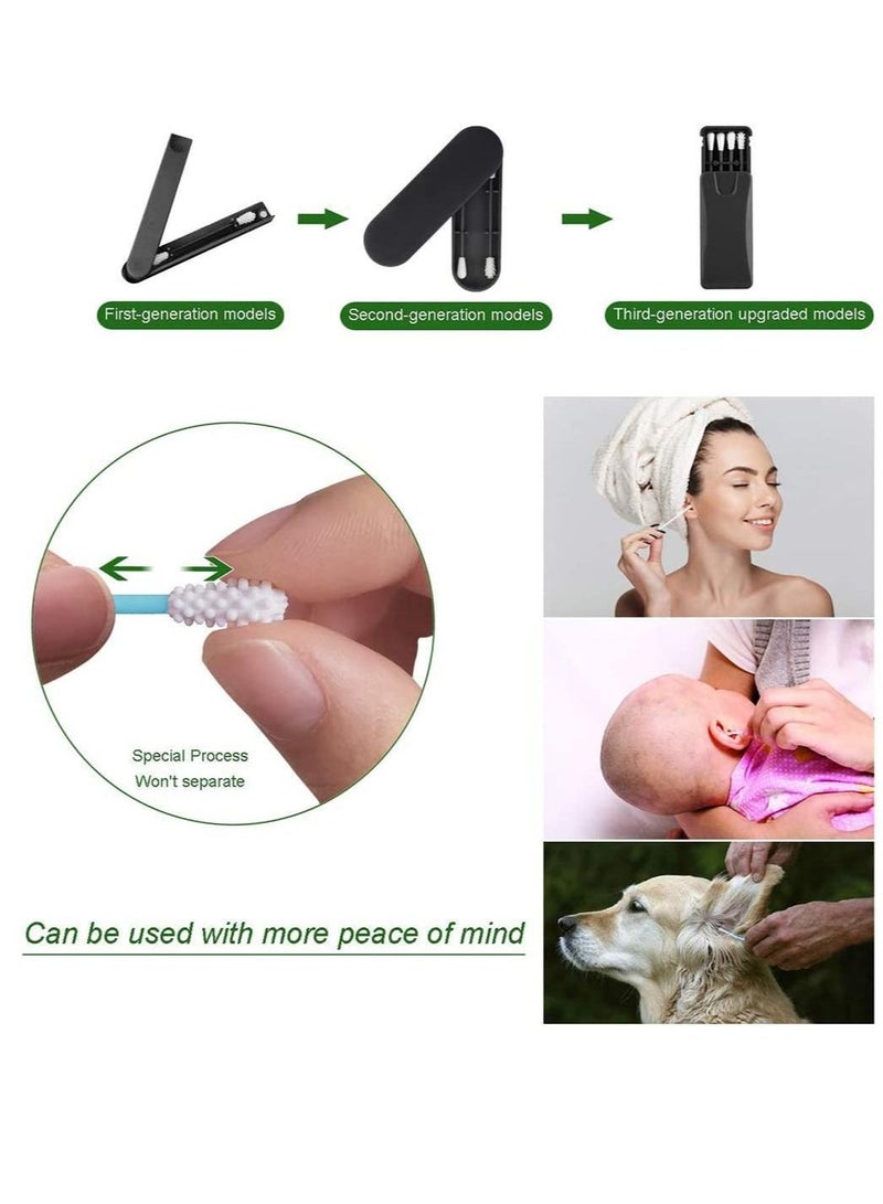 SYOSI Reusable Silicone Cotton Swabs with Dust Proof Case Washable Double Tipped for Ear Cleaning Makeup Beauty - Image 3