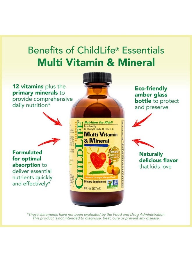 CHILDLIFE ESSENTIALS Kids Multivitamin & Mineral - Kids Vitamins, Liquid Multivitamin for Kids, Toddler Multivitamins, Liquid Vitamins, Baby Multivitamin - Natural Orange & Mango, 8 Fl Oz (Pack of 4) - Image 4