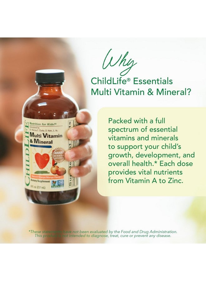 CHILDLIFE ESSENTIALS Kids Multivitamin & Mineral - Kids Vitamins, Liquid Multivitamin for Kids, Toddler Multivitamins, Liquid Vitamins, Baby Multivitamin - Natural Orange & Mango, 8 Fl Oz (Pack of 4) - Image 2