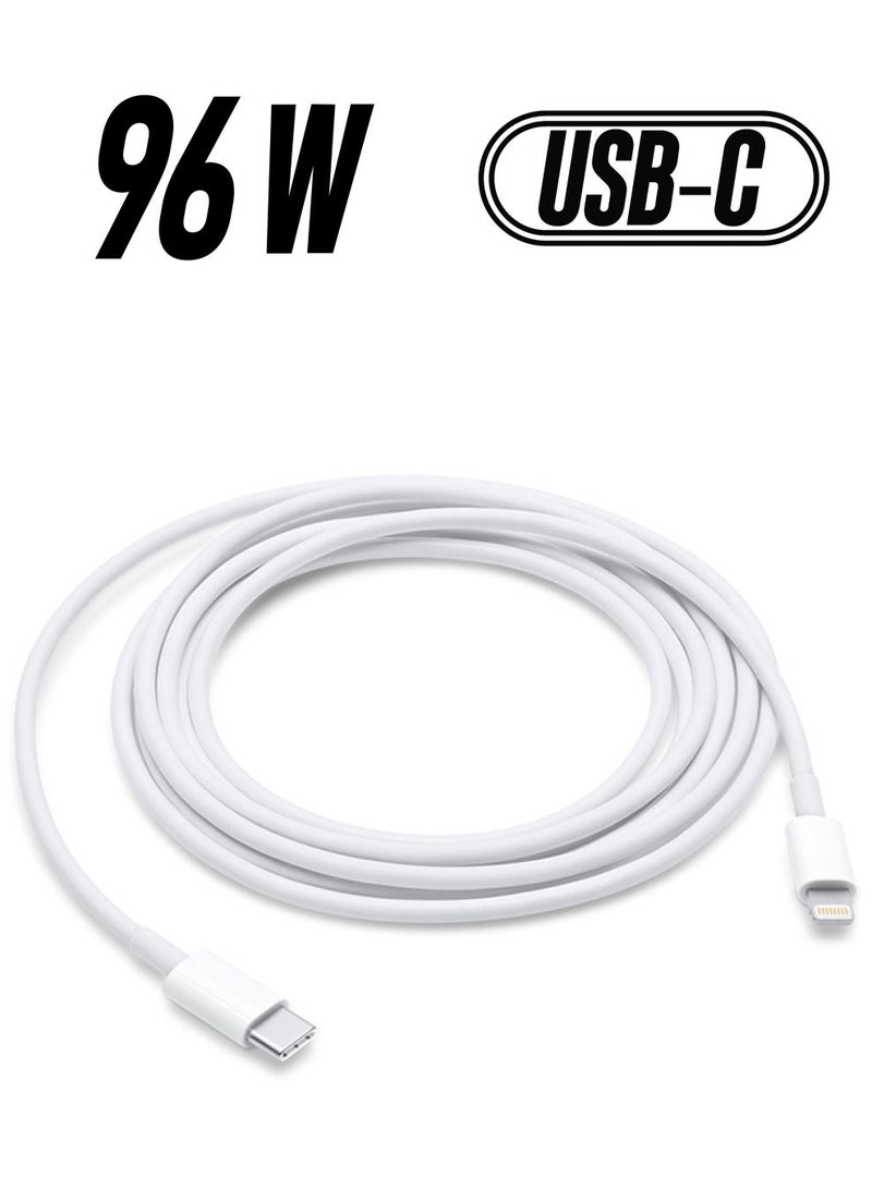 Apple USB-C To Lightning Cable - 2 Meter White &,20W USB-C 3-Pin Power Adapter / Original iPhone Charger - White & AirTag Pack of 1 White  - Image 2